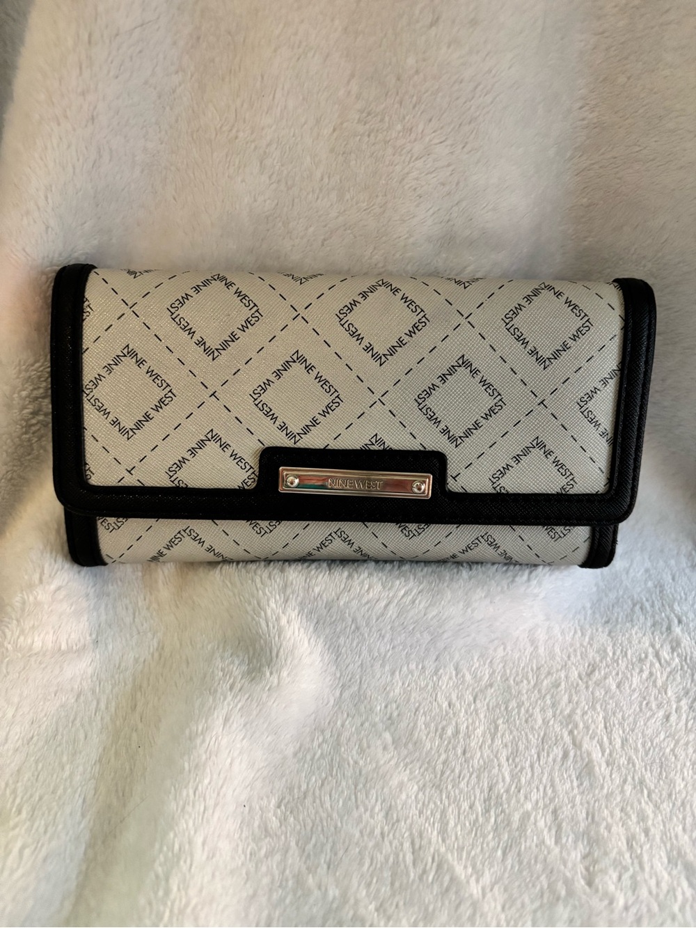 Nine West Grey and Black Continental Wallet clutch